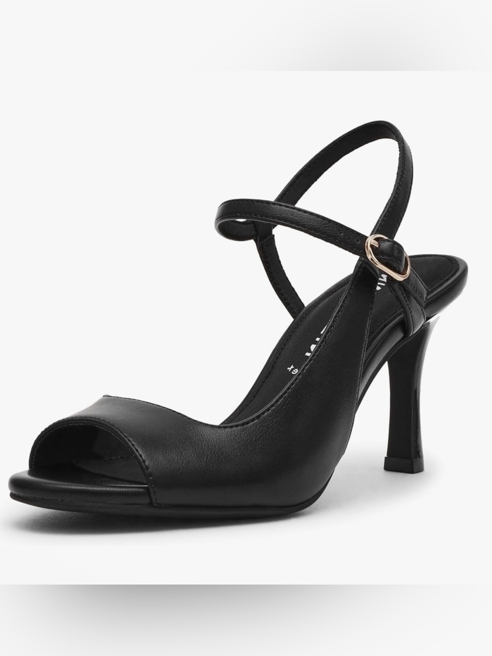 Anne Klein Iflex Black Peep-Toe Ankle Strap Heels NEW